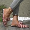 Fashion New Flat Women's Slippers 2025 Summer Sandals Plus Size Fashion Striped Slides Butterfly Indoor Women Flip Flops