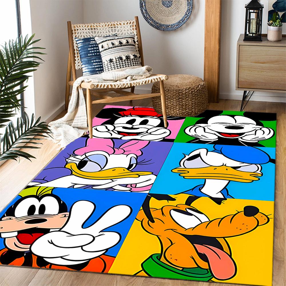 Classic Disney Characters Disney Cartoon Theme Anti-Slip Rug - Polyester, Home Decor, Suitable for Bedrooms, Living Rooms, Doorways, and Studios