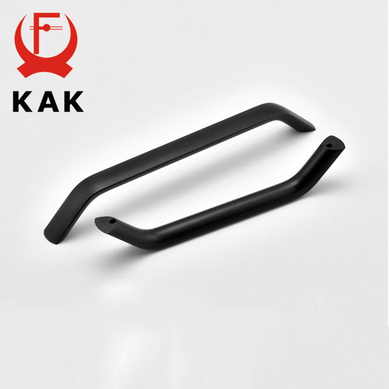 KAK American Style Black Solid Space Aluminium Alloy Handles Cabinet Handles Drawer Knobs Door Pulls Furniture Handle Hardware