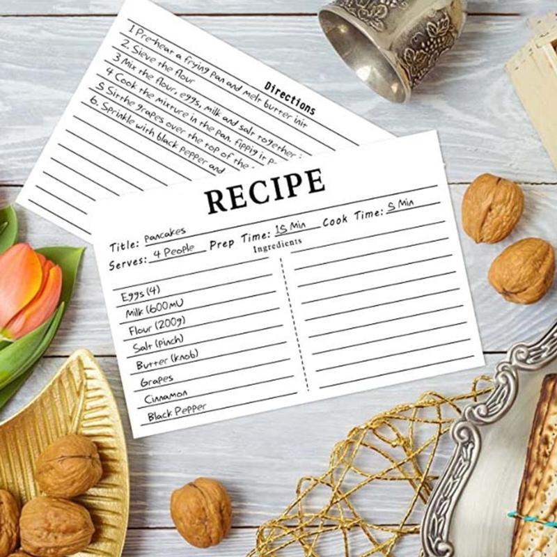 50Pcs Colored Recipe Index Cards Double Sided Recipe Cards with Lines for Weddings, Bridal Shower, Christmas Party Favor