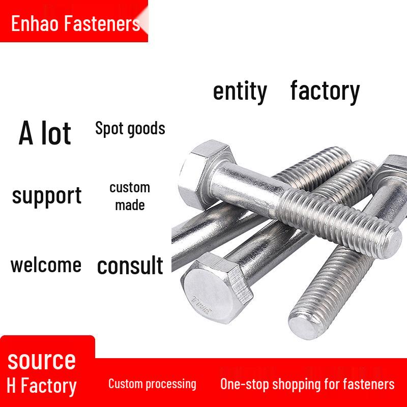 Hex Head Bolts M3/M4/M5/M, 304 Stainless Steel, Full Thread