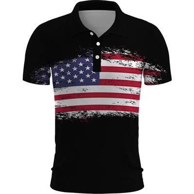 Independence Day 3D Printed Men'S Short Sleeve Polo Shirt Casual Sports Trend Top