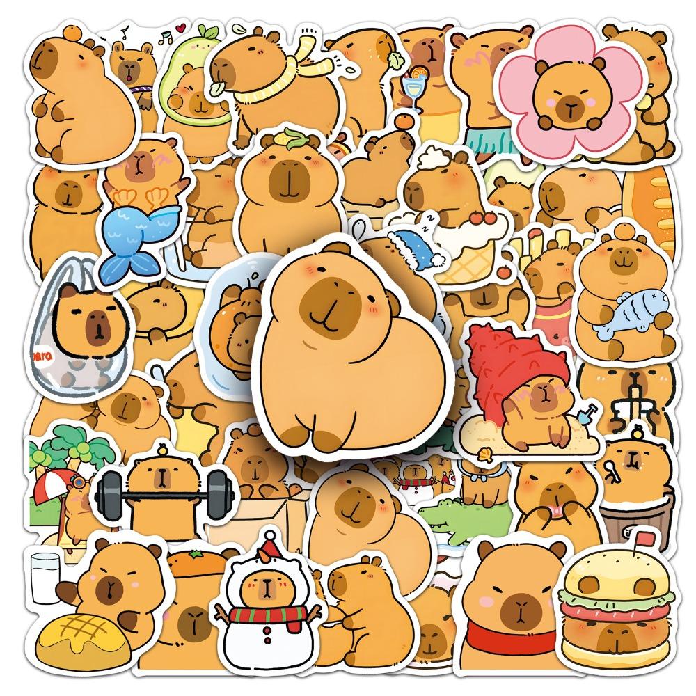50Pcs Capybara Graffiti Stickers Suitcase Water Cup Stationery Mobile Phone Car Laptop Refrigerator Decoration Diy Decals
