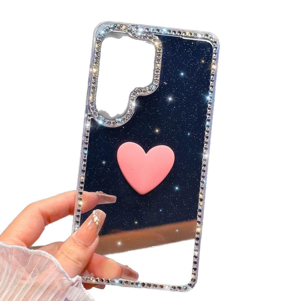 Korean Flash Diamond Samsung S11Ultra Mobile Phone Case Apple 11Promax Color Big Love Protective Case