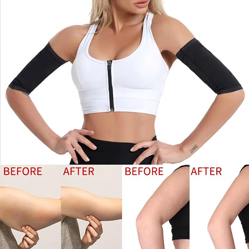 1Pair Arm Slimming Shaper Compression Wrap Sport Sauna Sweat Bands For Weight Loss Women Workout Fitness Arm Fat Burning Strap