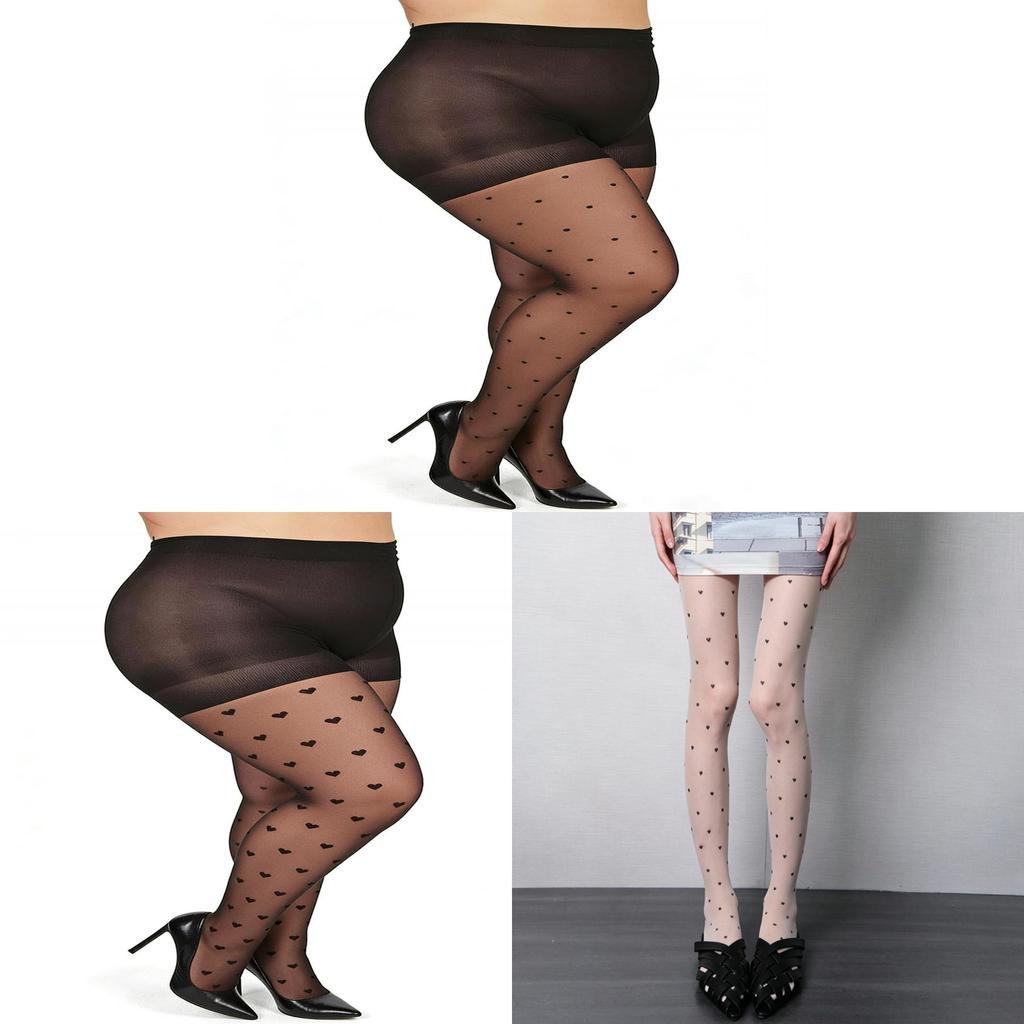 Classic Polka Dot Nylon Tights With Shaping And Antisnag For Women