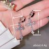 High-End Small Cross Earrings For Women Sparkling Zircon Inlay Daily Style Personalized Jewelry