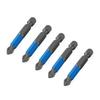 Screwdriver Bits 50mm 5pcs Antislip Blue+silver Durable