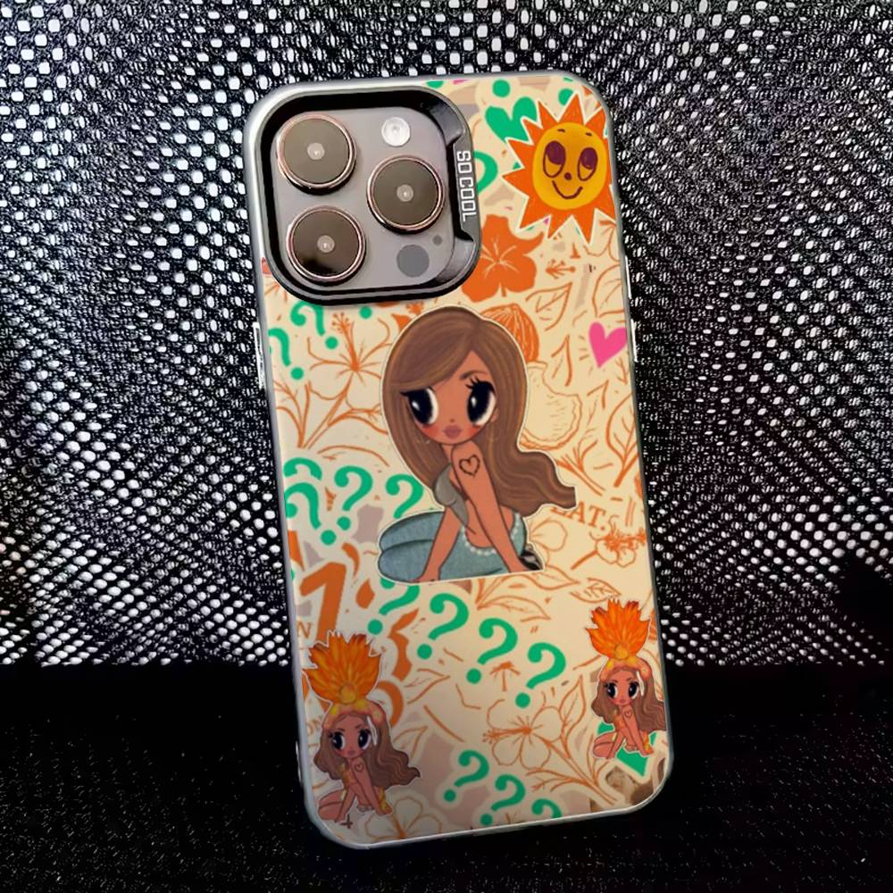 

K-Karol G Tropicoqueta Phone Case For iPhone 16,15,14,13,12,11,8,7,Pro,Max,Plus,Mini,XS,SE Anti Fall Black Matte Hard iPhone14pro