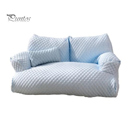 

Охлаждающий диван-кровать для домашних животных, летняя охлаждающая кровать, спальный диван, мягкий, удобный, с хлопковым наполнителем, гнездо для маленьких, средних и больших собак, кошек синий