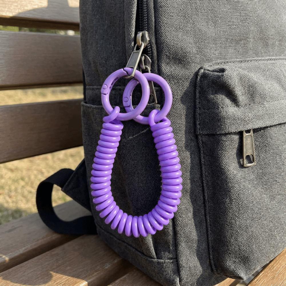 Buntes spiralförmiges Handy-Lanyard Kunststoff Anti-Verlust Kartenhalter-Riemen Einziehbare Schlüsselkette Tragbar