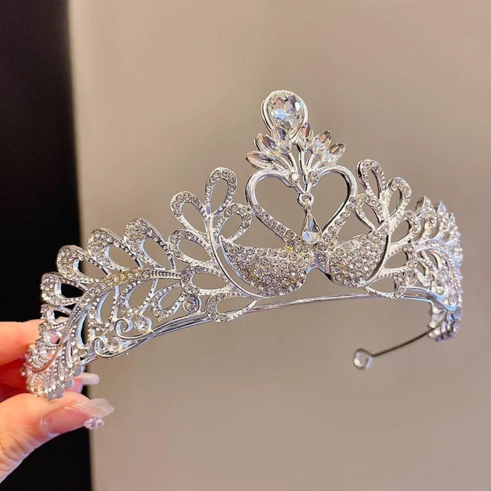 

Gold Princess Tiara Metal Rhinestone Crown Trendy Baroque Crown Bridal