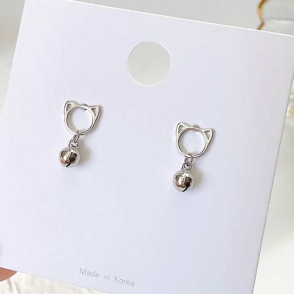 

925 Silver Earrings Daily Cute Kitty Mini Silver