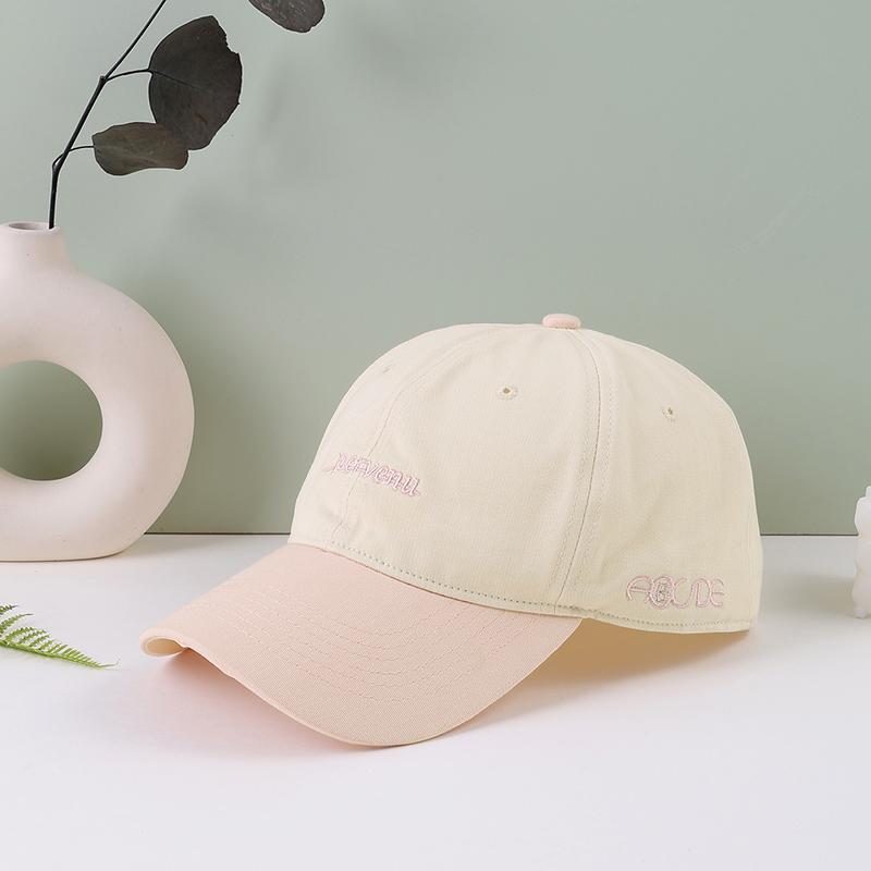 The new soft top Macaron color embroidered small letter copper buckle baseball cap fashion casual splice shade cap