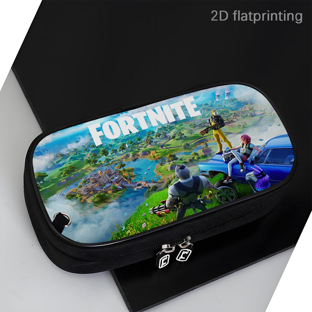 Fortnite Cartoon Multi-Function Pencil Case - Zipper Design, Large Capacity Storage, Multi-Compartment Organizer, Learning Gifts