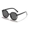 Children's glitter round frame sunglasses, baby anti-UV sunglasses, girls' fashion street sunshades