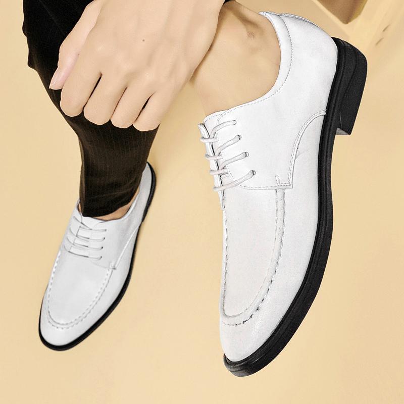 Men's Business Dress Oxford Shoes for Men Genuine Leather Footwear Mens Comfortable Casual Shoes Hot Sale Male Flats