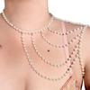 Luxurious Layered Pearls Body Chain Shoulder Chain Jewelry Enhances Elegances for Evening Gatherings and Celebration