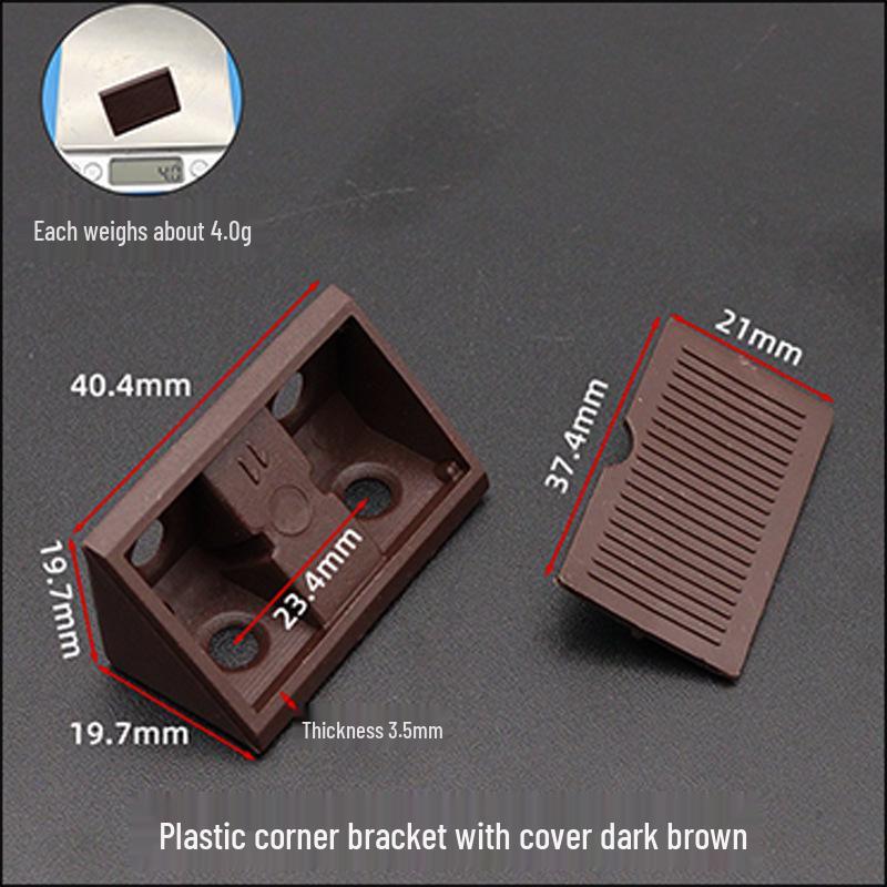 Diswei L-Shaped Plastic 90° Corner Bracket for Shelves and Cabinets
