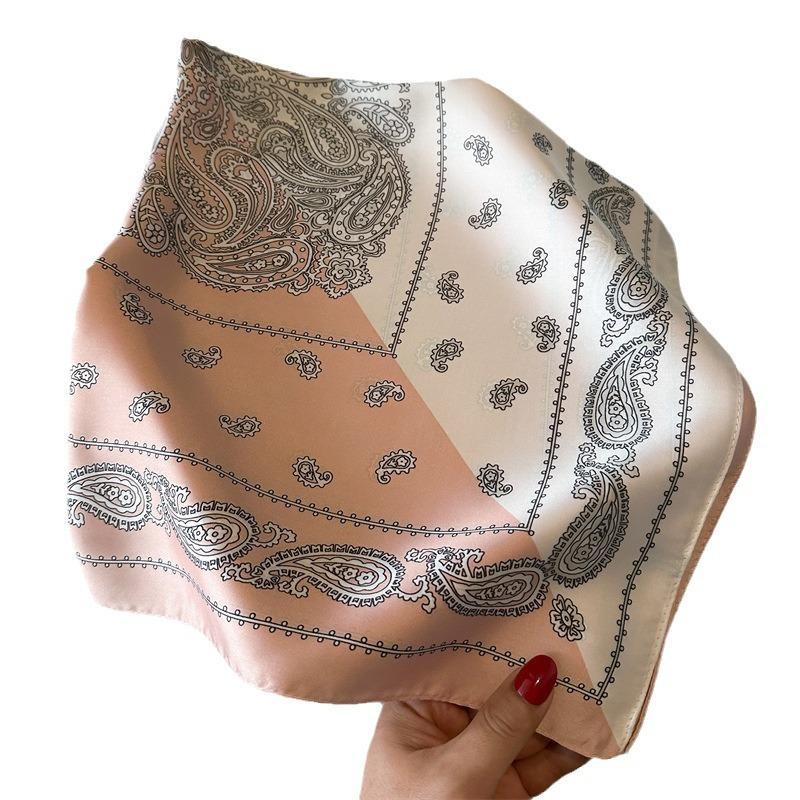 Lenços quadrados pequenos retrô, combinando cores, cachecóis de seda de castanha de caju, cachecóis de seda de simulação, cachecóis da moda, proteção solar, decoração