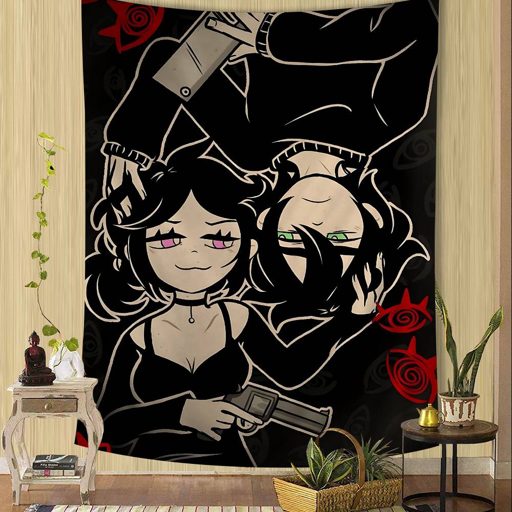 Coffin Of AAndy And LLeyley Anime Tapestry Hippie Flower Wall Carpets Dorm Decor Cheap Hippie Wall Hanging 74x94cm(29x37in)
