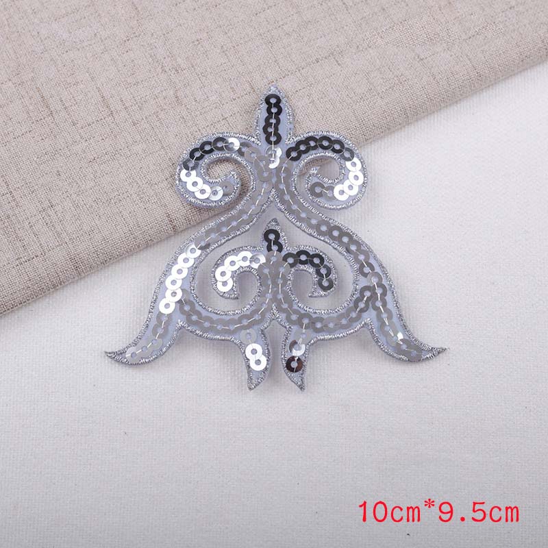 Diy Clothes Accessories Designer Sequined Patch Triangle Pattern Sequin Embroidery Iron-on Applique Sticker Ethnic Costume Patch