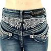 Damen Biker Motorrad Flügel Nieten Stickerei Shorts Y2k Vintage Gothic Hot Girl Sexy Gewaschene Denim Shorts Niedrige Taille Mini Jeans