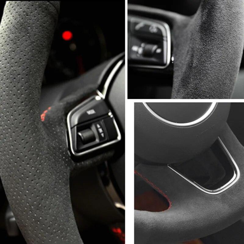 Customize DIY Soft Suede Leather Car Steering Wheel Cover For Hyundai Tucson 3 2015 2016 2017 2018   Car Accessories