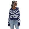 2026 Autumn/Winter Striped Round Neck Knitwear Pullover Sweater - Short Style