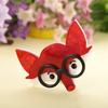 Blucome Acrylic Black Glasses Fox Shape Brooches Handmade Women Kid Animal Brooch Cartoon Brooch Pins Lapel Badges DIY Adornment