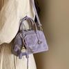Purple Pillow Shape Crossbody Bag 2026 Small Boston Women Daily Use Synthetic Leather