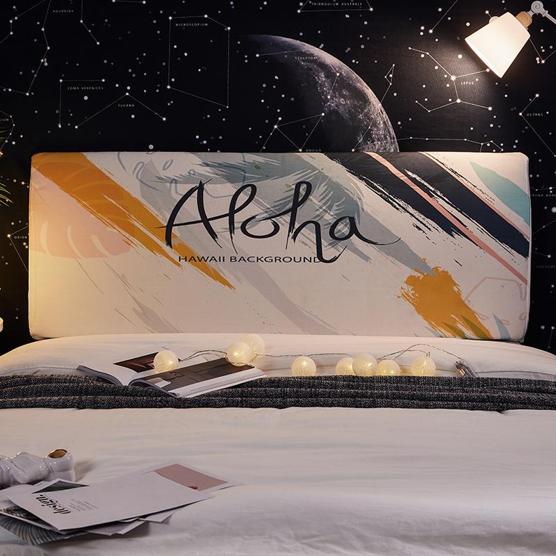 Ins Bed Headboard Cover Elastic Spandex All Inclusive Bed Head Cover Washable Bed Back Dustproof Protector Cover Home Decor