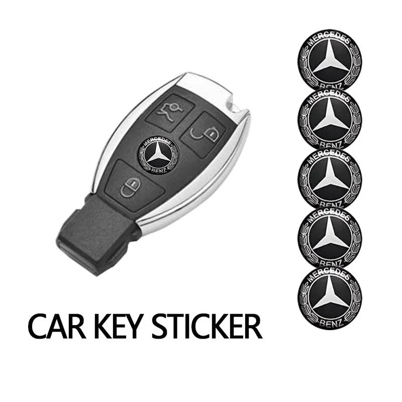 

Car Sticker 2025 Hot For Benz Car Key Control Stickers Emblem Accessories For Mercedes Benz AMG E S C A B Class GLE GLS CLS GLC 5Pcs