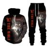 Herren Kapuzenpullover Set Mit 3D Tierprint Lockerer Sitz Sportlich Lässig Trainingsanzug