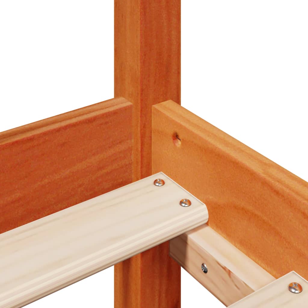 Solid Wood Bed without Mattress Wax Brown 150 x 200 cm Solid Wood