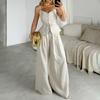 Tank Top and Pants Set Western Style New Fashion Sexy Cami Wide Leg Pants Two-piece Set