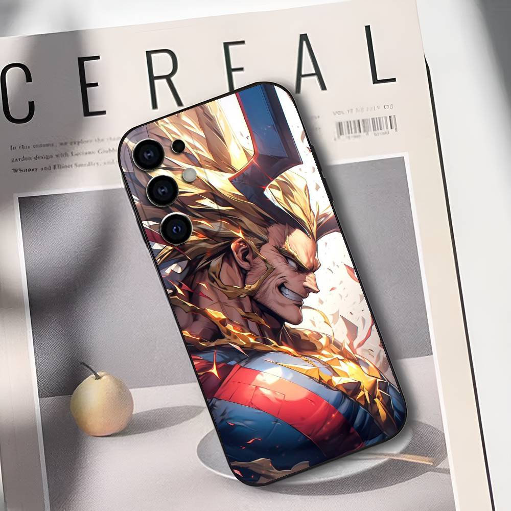 A-All Might T-Toshinori Yagi Phone Case For Samsung S25,S24,S21,S22,S23,S30,Ultra,S20,Plus,Soft Silicone Black Cover