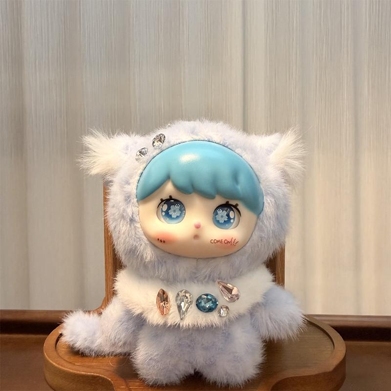 Cute Plush Leopard Print Doll Keychain Vinyl Animal Figure Backpack Decoration for Teens Women