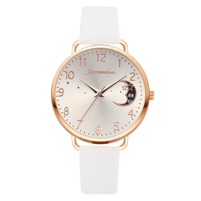 Ladies Moon Digital Bracelet Watch Leather Strap Quartz Watch Relogio Feminino  Sale