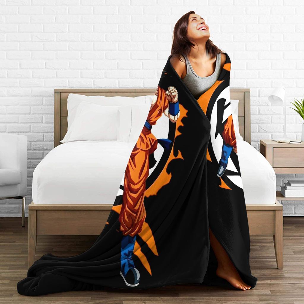 DBZ Anime Blankets Fleece Goku Soft Throw Blankets for Bedding Couch Bedspread