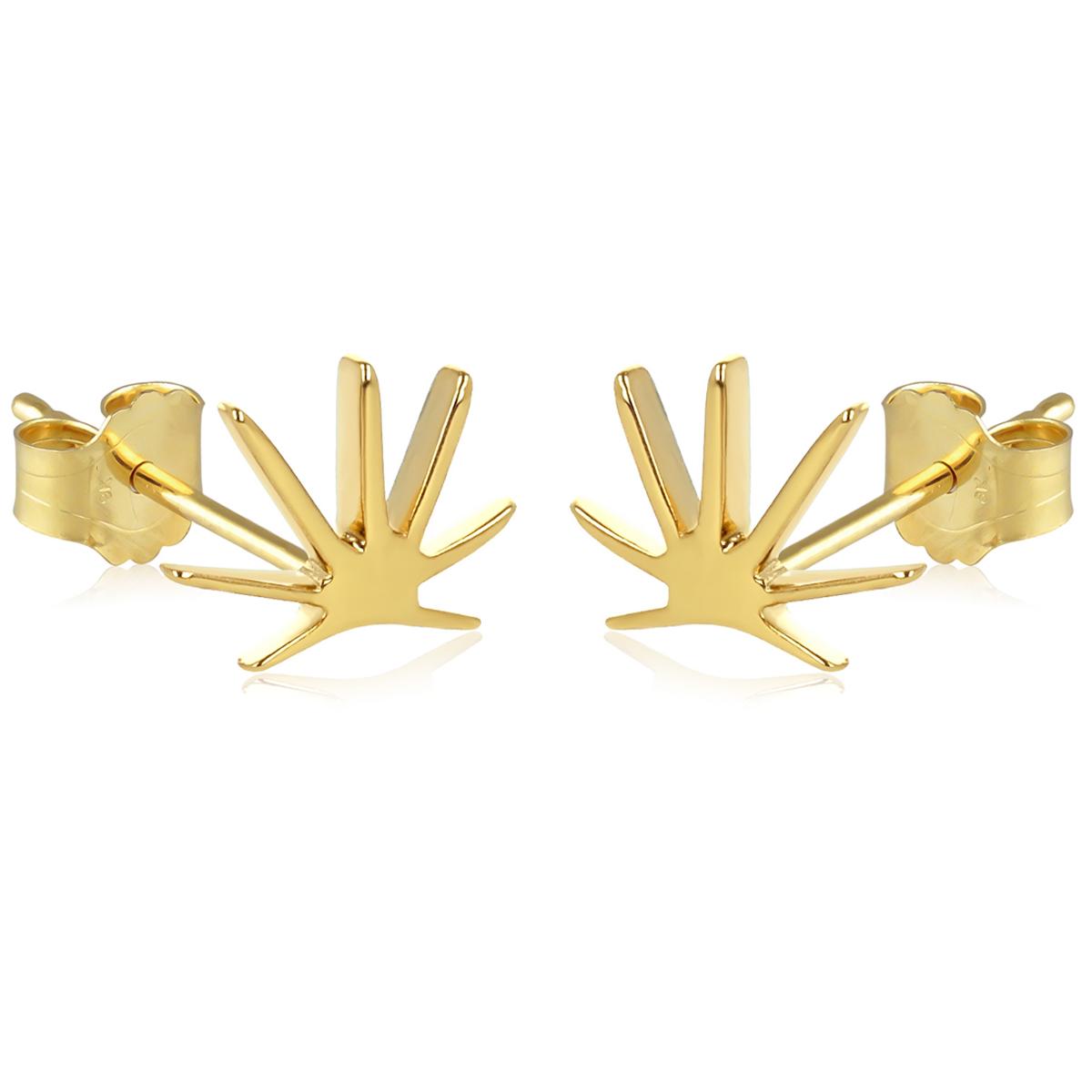 

Les Trésors De Lily [Q2613] - Boucles Plaqué Or Soleil doré - 9x7 mm