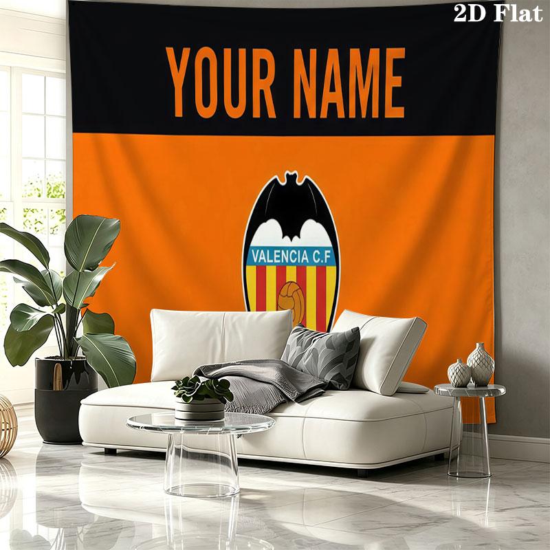 Custom Name,Valencia CF Wall tapestry, aesthetic printed fabric blanket, suitable for bedroom, living room, and home decor.
