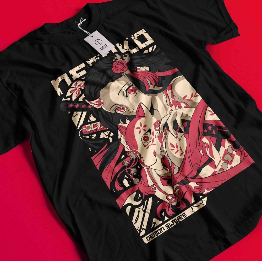 

Demon Slayer Shirt Nezuko T-Shirt Tanjiro Tshirt Muzan Doma Tee Inosuke Zenitsu BB1563 XL
