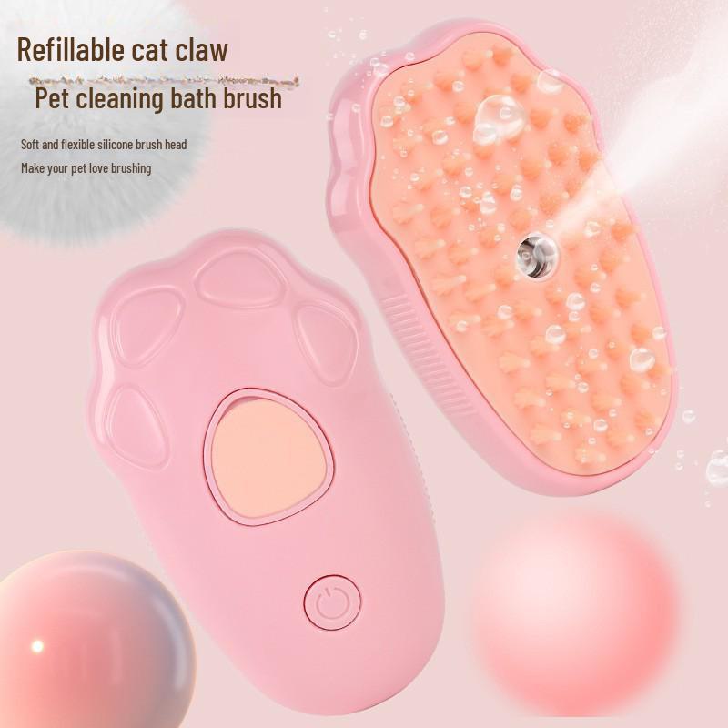 Douyin Electric Pet Bath & Massage Brush: Steam & Spray Comb for Cats & Dogs