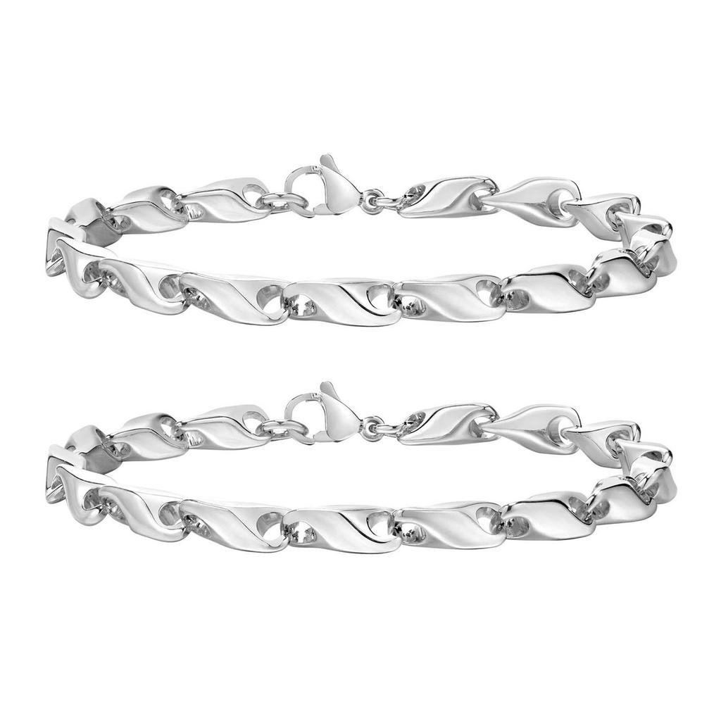 6,4 mm breite Gliederkettenarmbänder für Herren, Neue Mode Wasserdichte Edelstahlketten Armband Geschenk für Ihn Schmuck
