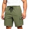 Pantaloncini Cargo Casual da Uomo con Coulisse in Vita e Tasche Multiple Vestibilità Rilassata Leggeri da Cinque Pollici per Attività all'Aperto