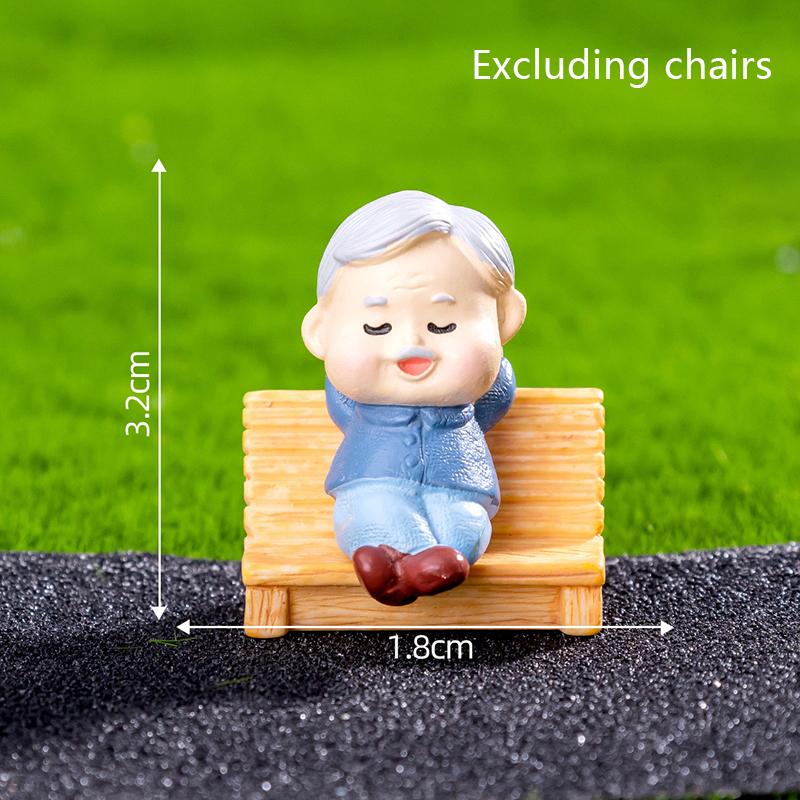 Mini Proposal Grandpa Grandma Figurines Landscape Decoration Car Dashboard Home Ornaments Gift