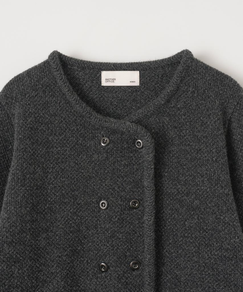 ANOTHER OFFICE WOMEN W. Moss Stitch Double Cardigan (Charcoal)