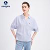 Women's Striped Cotton Half-Sleeve Shirt
