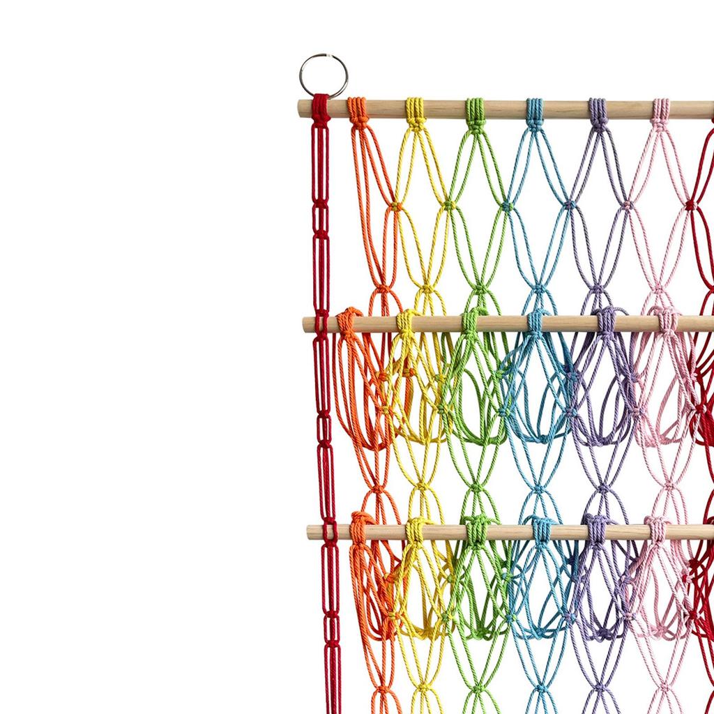 Stuffed Animal Net Macrame Stuffed Toy Net for Kids Bedroom Home Living Room Rainbow